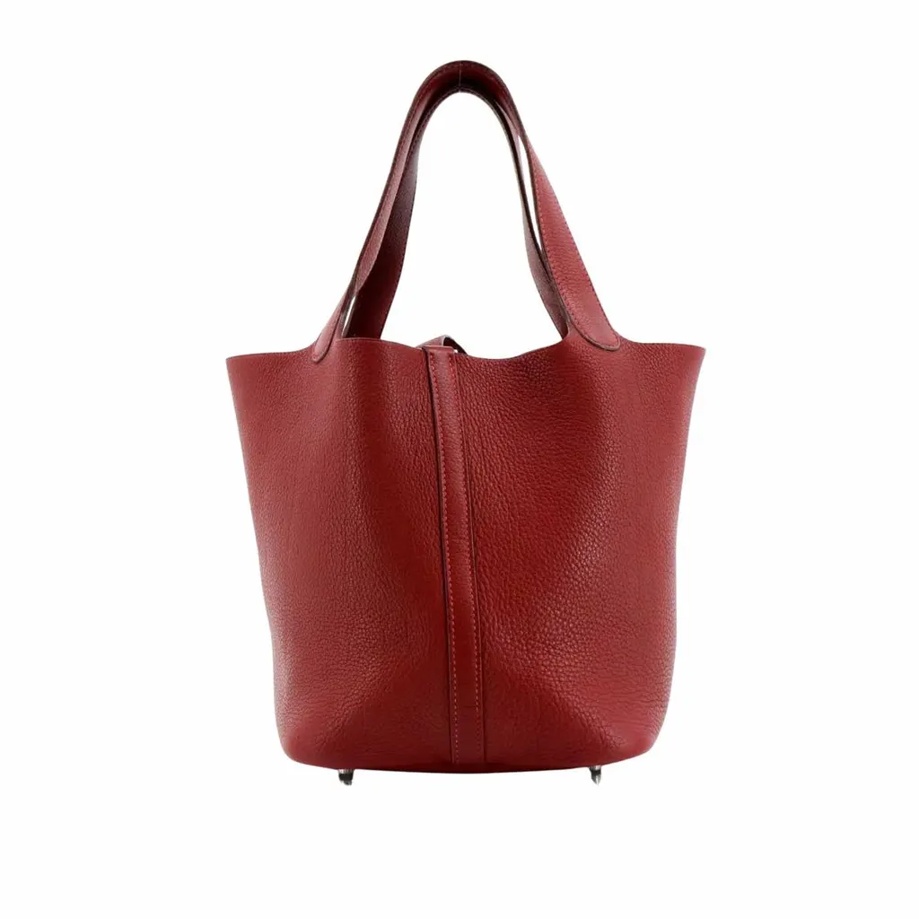 Hermès Picotin Red Leather Silver Good - Back View
