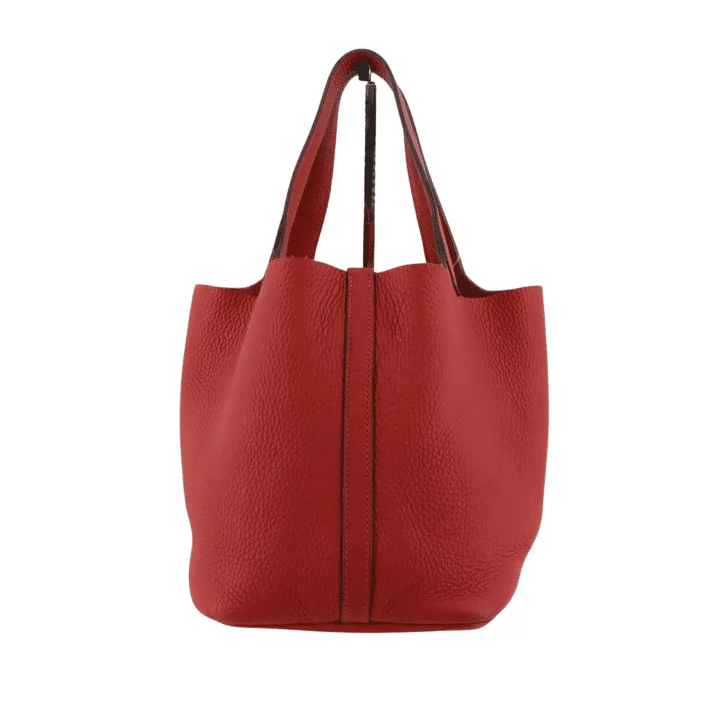 Hermès Picotin Red Leather Silver Very good - Back View