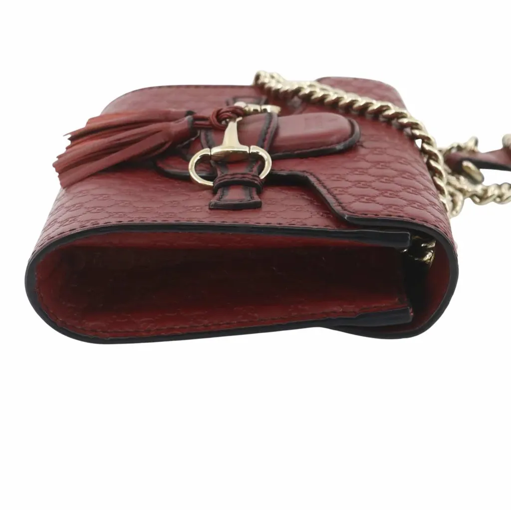 Gucci Mini Emily Red Leather Gold Very good - Model View