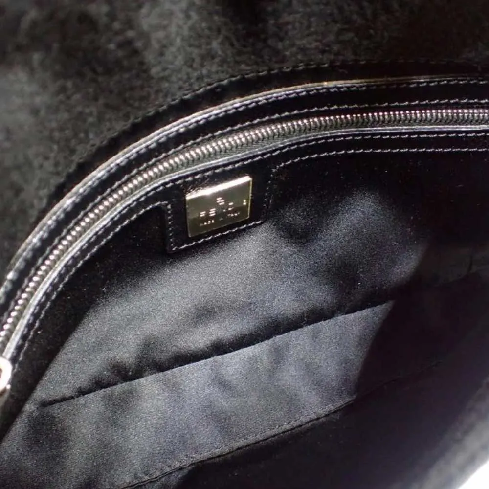 Fendi Baguette Black Suede Leather Good - Inside View