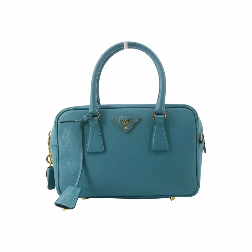 Prada Bauletto Green Leather Good - Front View