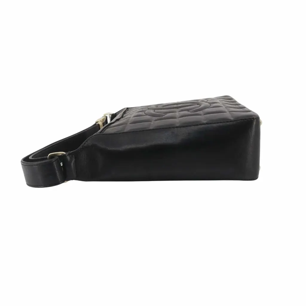 Chanel Chocolate Bar Black Leather Good - Inside View