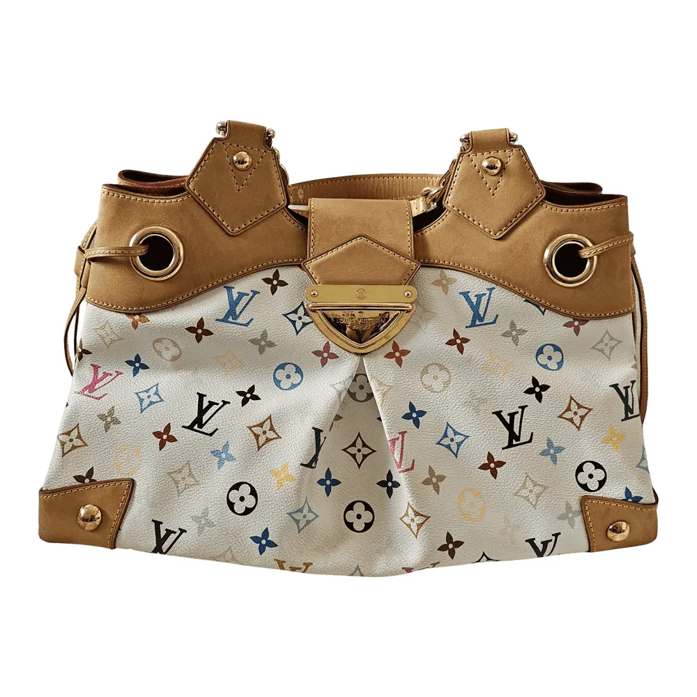 Louis Vuitton Murakami Ursula White Canvas Gold Good - Front View
