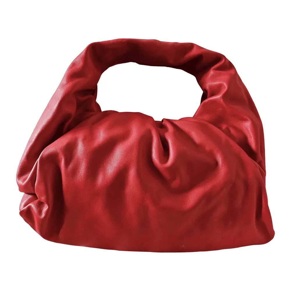 Bottega Veneta Shoulder Pouch Red Leather Good - Front View