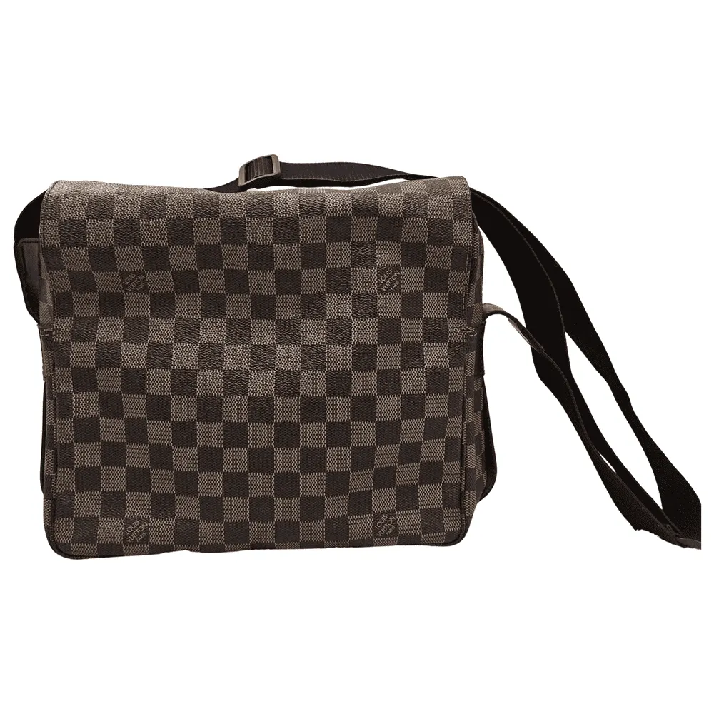 Louis Vuitton Naviglio Messenger Brown Canvas Gold Good - Front View