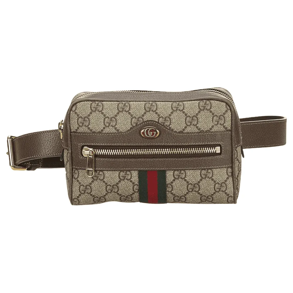 Gucci Ophidia Supreme Belt bag Brown Canvas Very good - Front View
