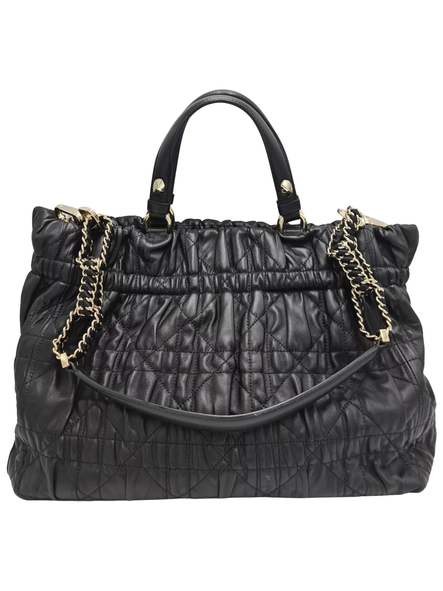 Christian Dior Quilted Cannage Leather Tote