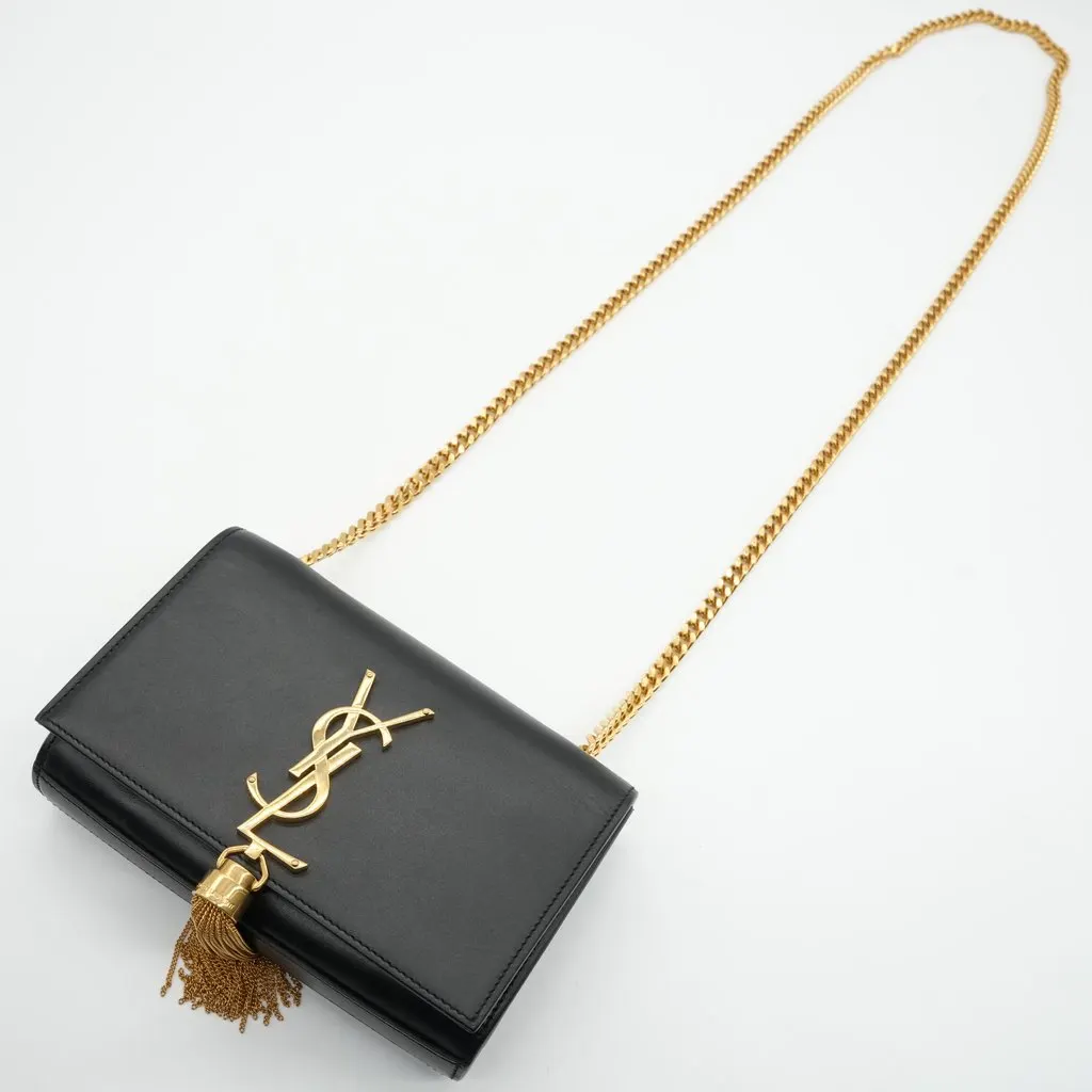 Saint Laurent Mini Kate Leather Black Black Leather Good - Box View