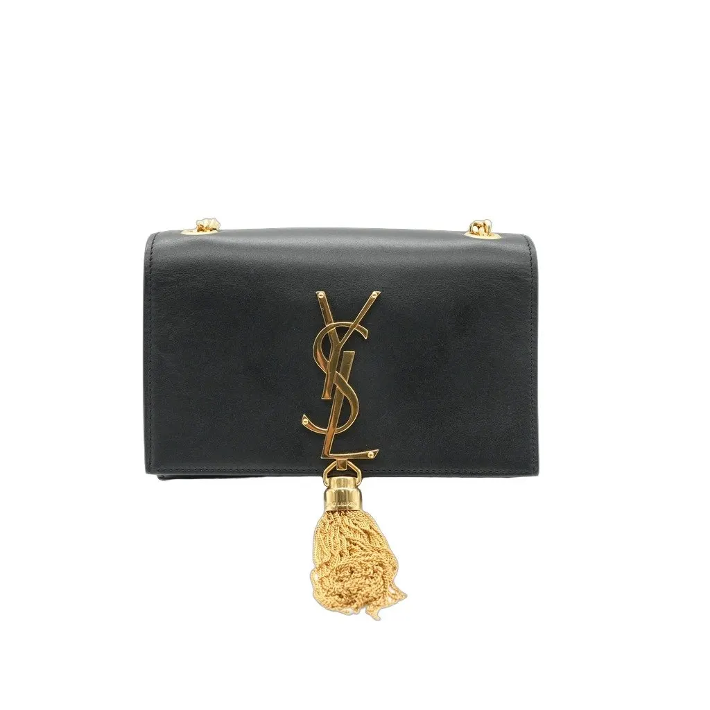 Saint Laurent Mini Kate Leather Black Black Leather Good - Front View
