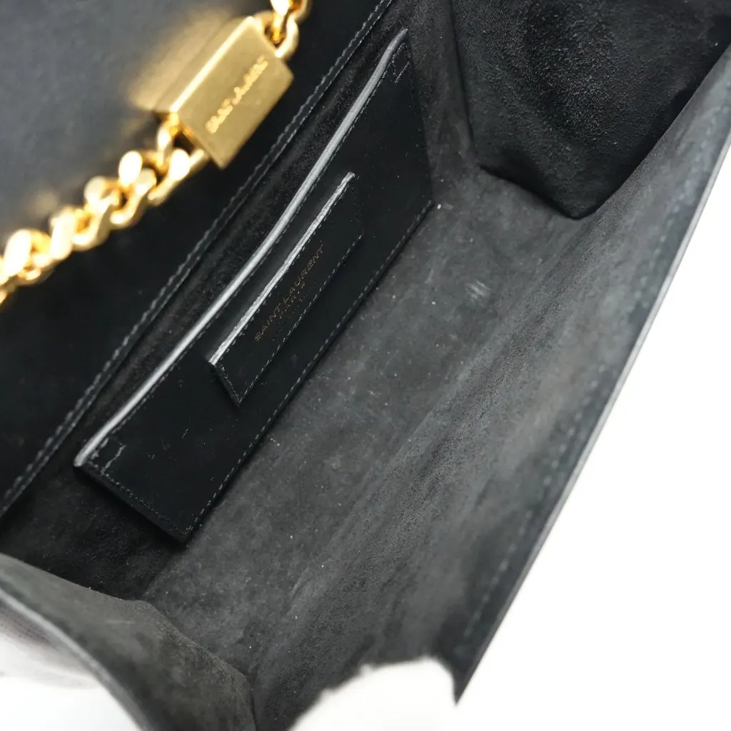 Saint Laurent Mini Kate Leather Black Black Leather Good - Model View