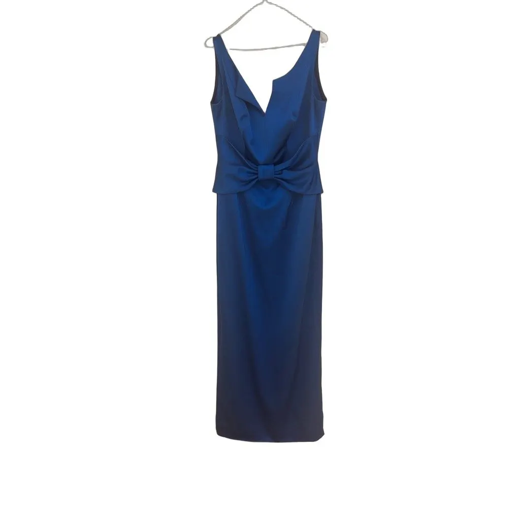 Unsigned Antonio Riva Milano Blue Evening Gown with Bow Detail