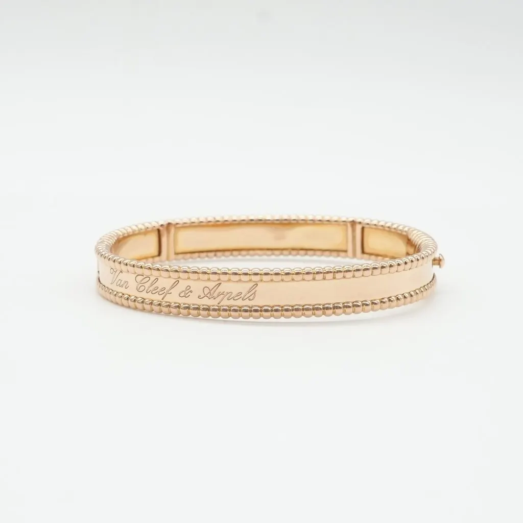 Van Cleef & Arpels Perlee Signature Bracelet, 18K RG Size S 19.7g BO/SC/LEGCE/PO Gold Rose Gold Good - Back View
