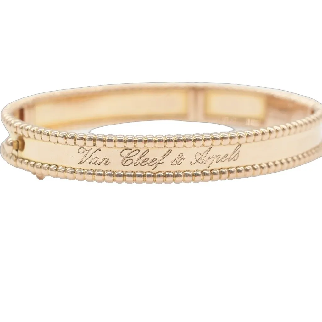 Van Cleef & Arpels Perlee Signature Bracelet, 18K RG Size S 19.7g BO/SC/LEGCE/PO