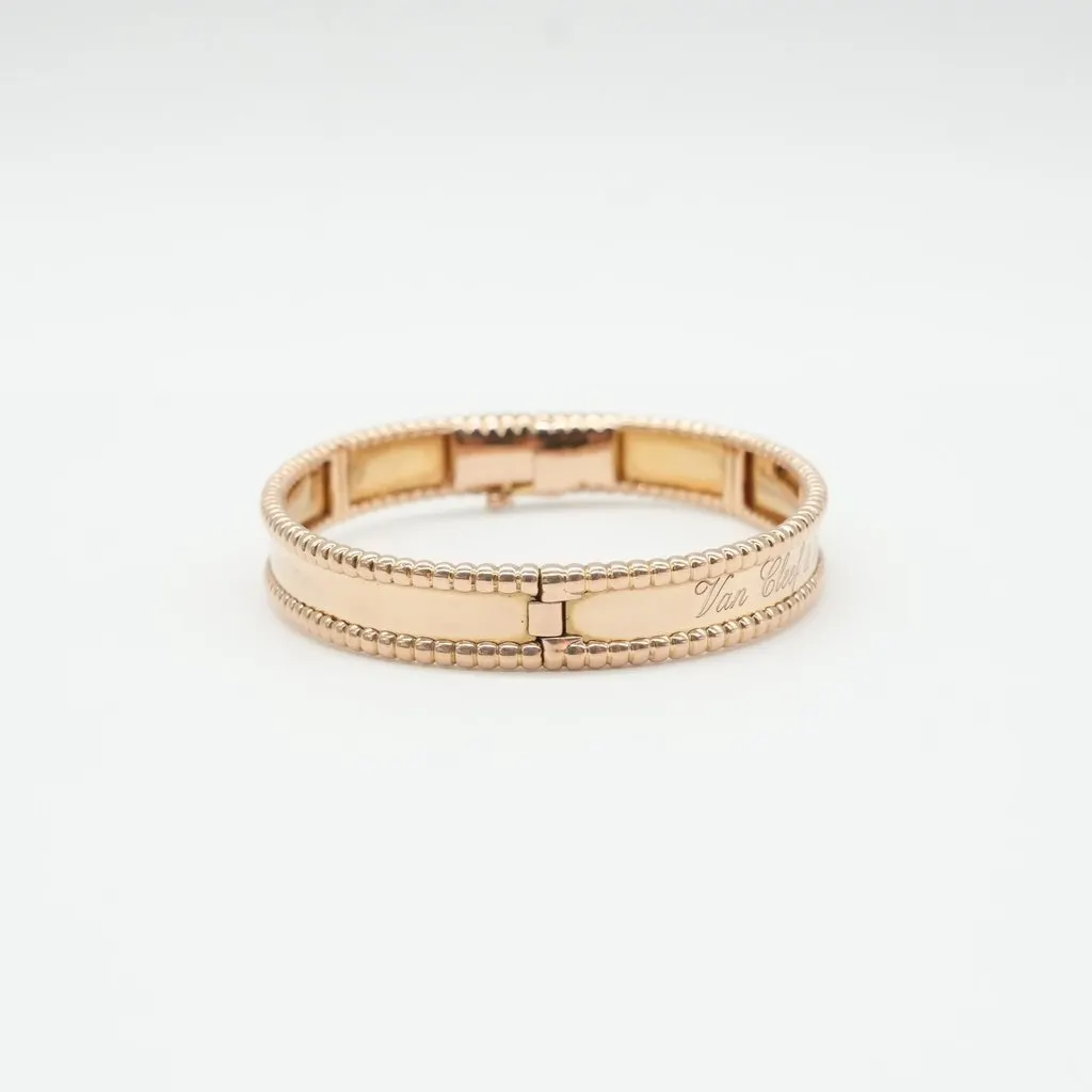Van Cleef & Arpels Perlee Signature Bracelet, 18K RG Size S 19.7g BO/SC/LEGCE/PO Gold Rose Gold Good - Inside View