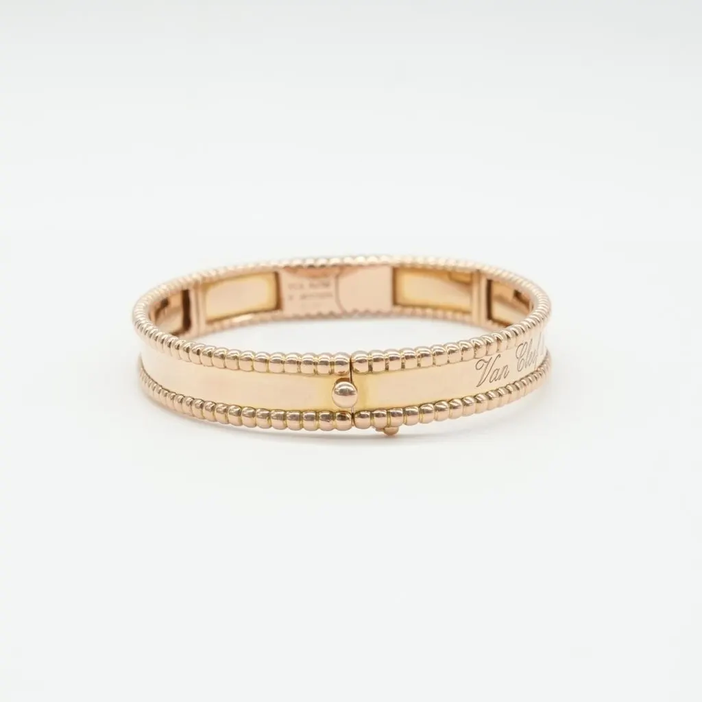 Van Cleef & Arpels Perlee Signature Bracelet, 18K RG Size S 19.7g BO/SC/LEGCE/PO Gold Rose Gold Good - Model View