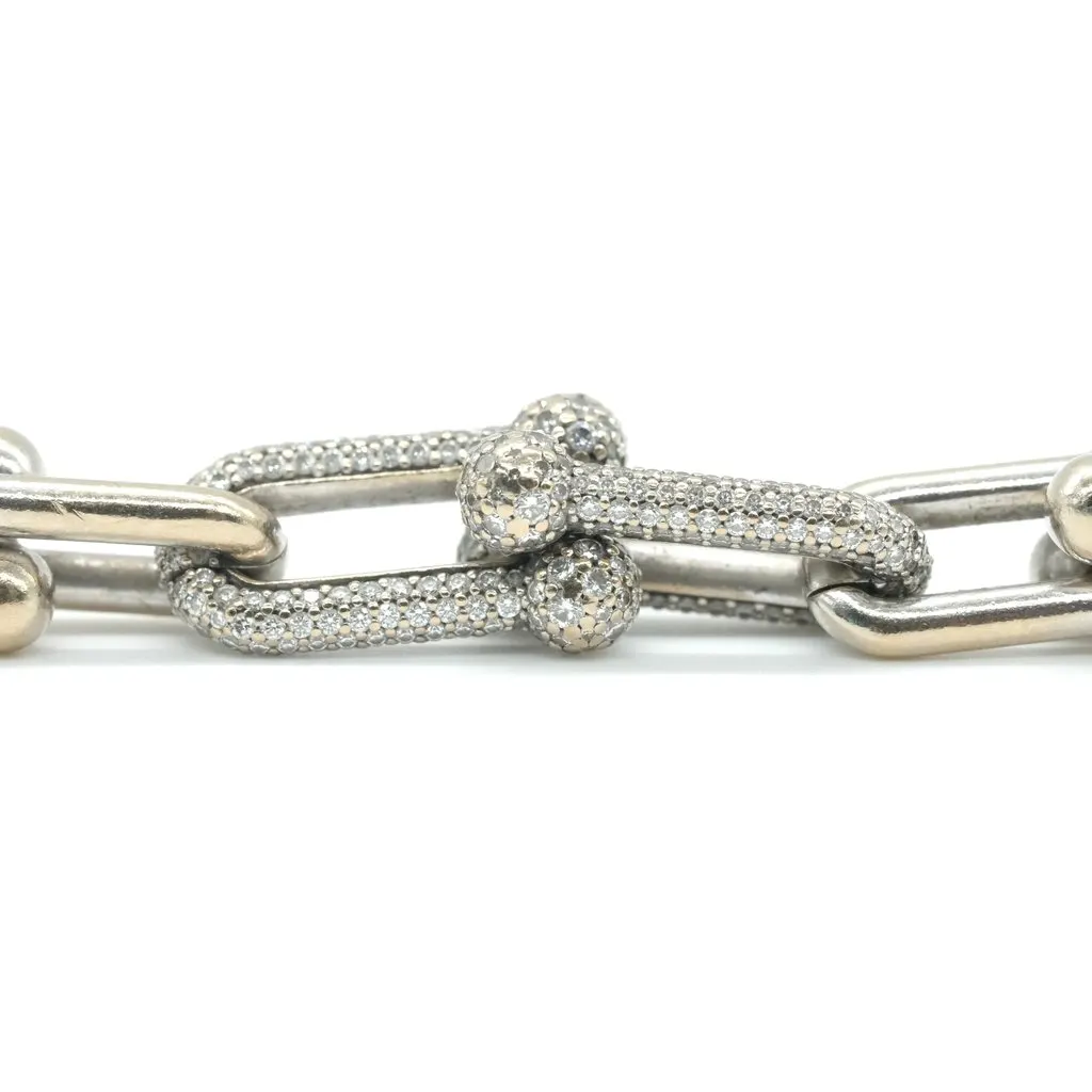 Tiffany & Co Hardwear Link Bracelet, 18K White Gold, Diamonds Medium 30.47g White White Gold Fair - Inside View