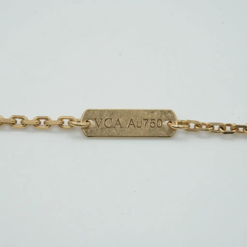 Van Cleef & Arpels Vintage Alhambra Necklace, 18K Yellow Gold, White Mother-Of-Pearl 5.1g Gold Gold Good - Model View
