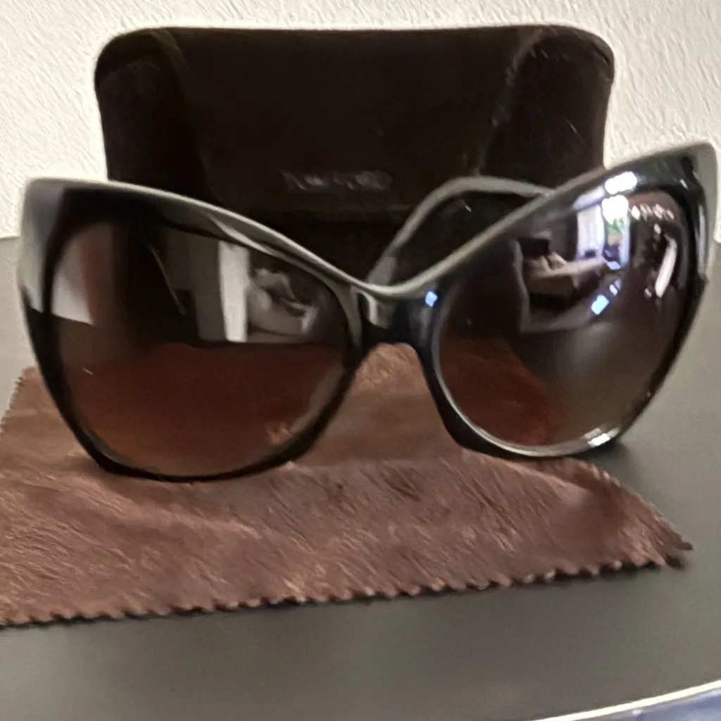Tom Ford Black/dark Brown Shades Black Plastic Good - Inside View