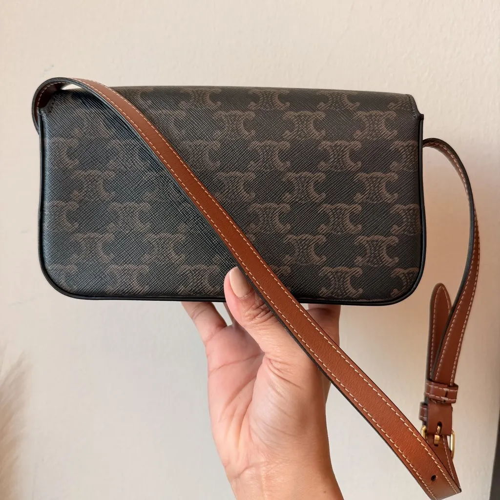 Celine Triomphe Small Size Brown Good - Back View