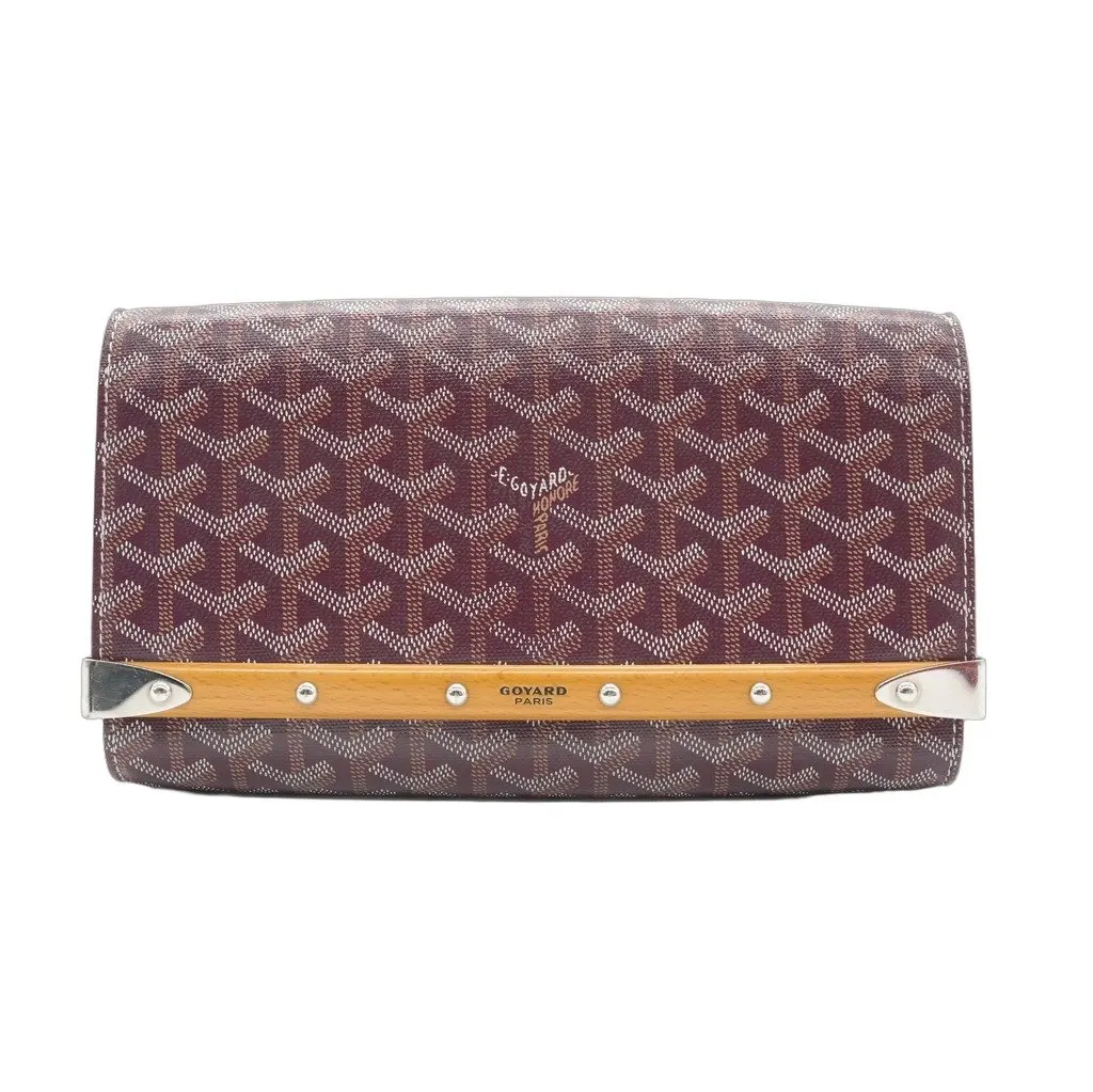Goyard Monte-Carlo PM Shoulder Bag Burgundy Canvas Good - Front View