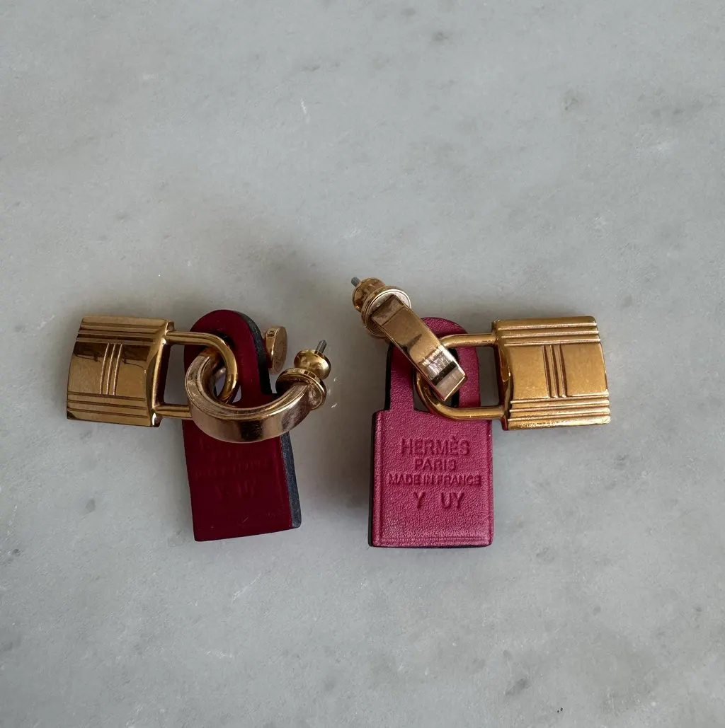 Hermès O Kelly Earrings Gold Gold Very good - Inside View