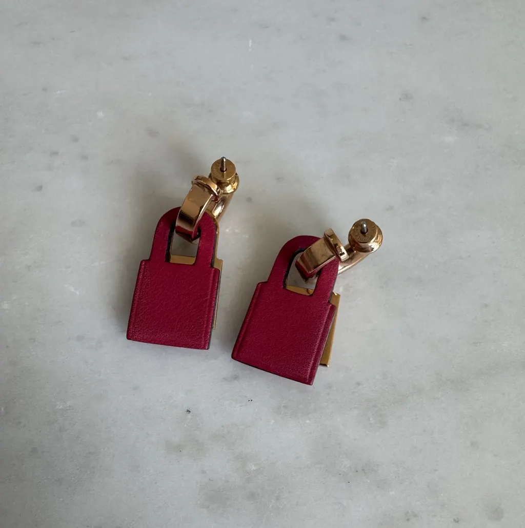 Hermès O Kelly Earrings Gold Gold Very good - Box View