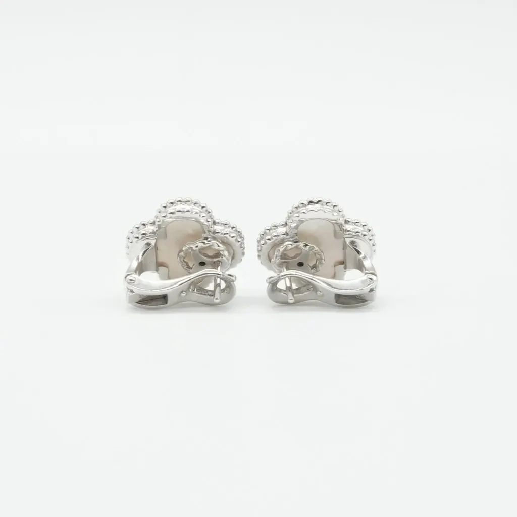 Van Cleef & Arpels Vintage Alahambra K18WG Mother-of-Pearl White White Gold Good - Back View