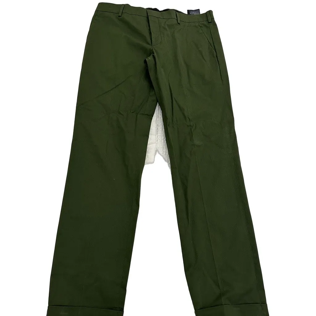 Prada Elegant Prada Milano mens tailored trousers in a deep olive green, size 52. Green Very good - Front View