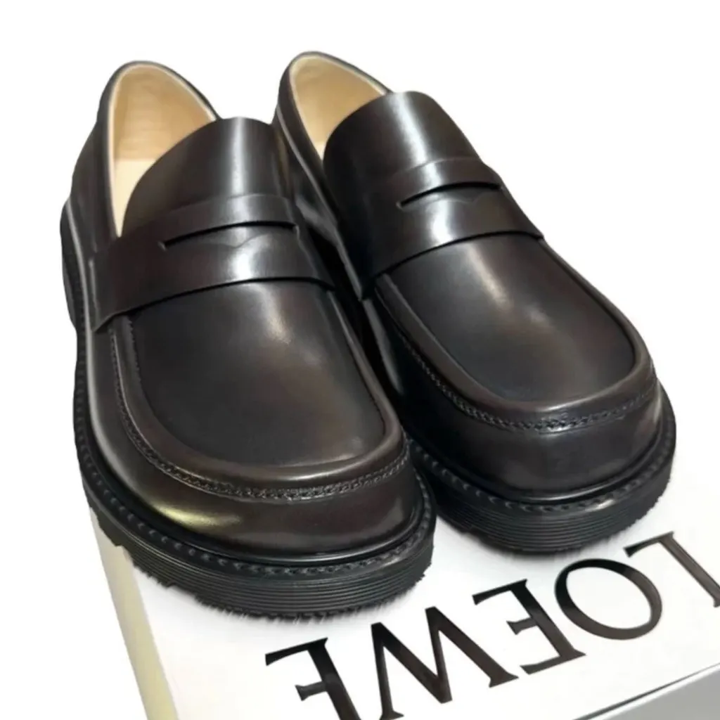 Loewe Loewe Loafers Black Leather Never worn, with tag - Inside View