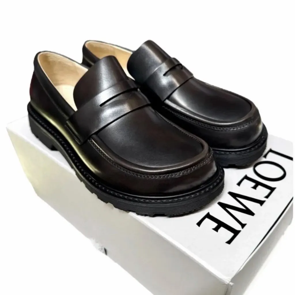 Loewe Loewe Loafers Black Leather Never worn, with tag - Box View