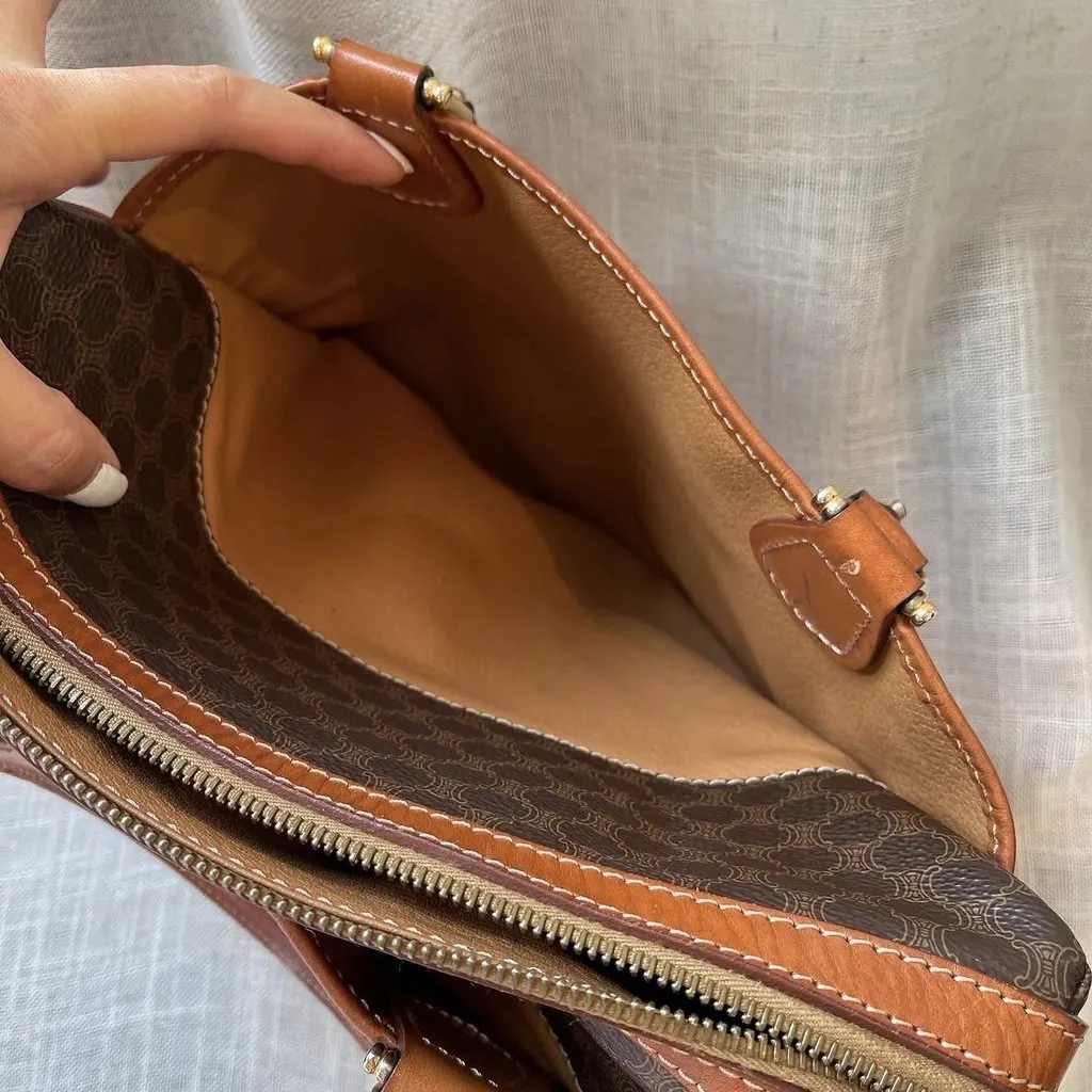 Celine Celine Macadam Boston Bag 30 Brown Leather Fair - Box View