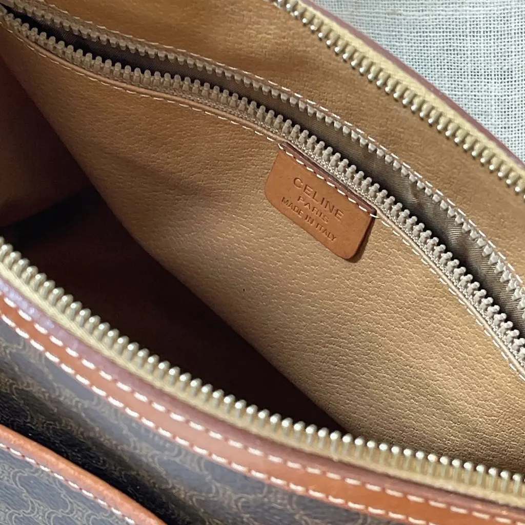 Celine Celine Macadam Boston Bag 30 Brown Leather Fair - Model View