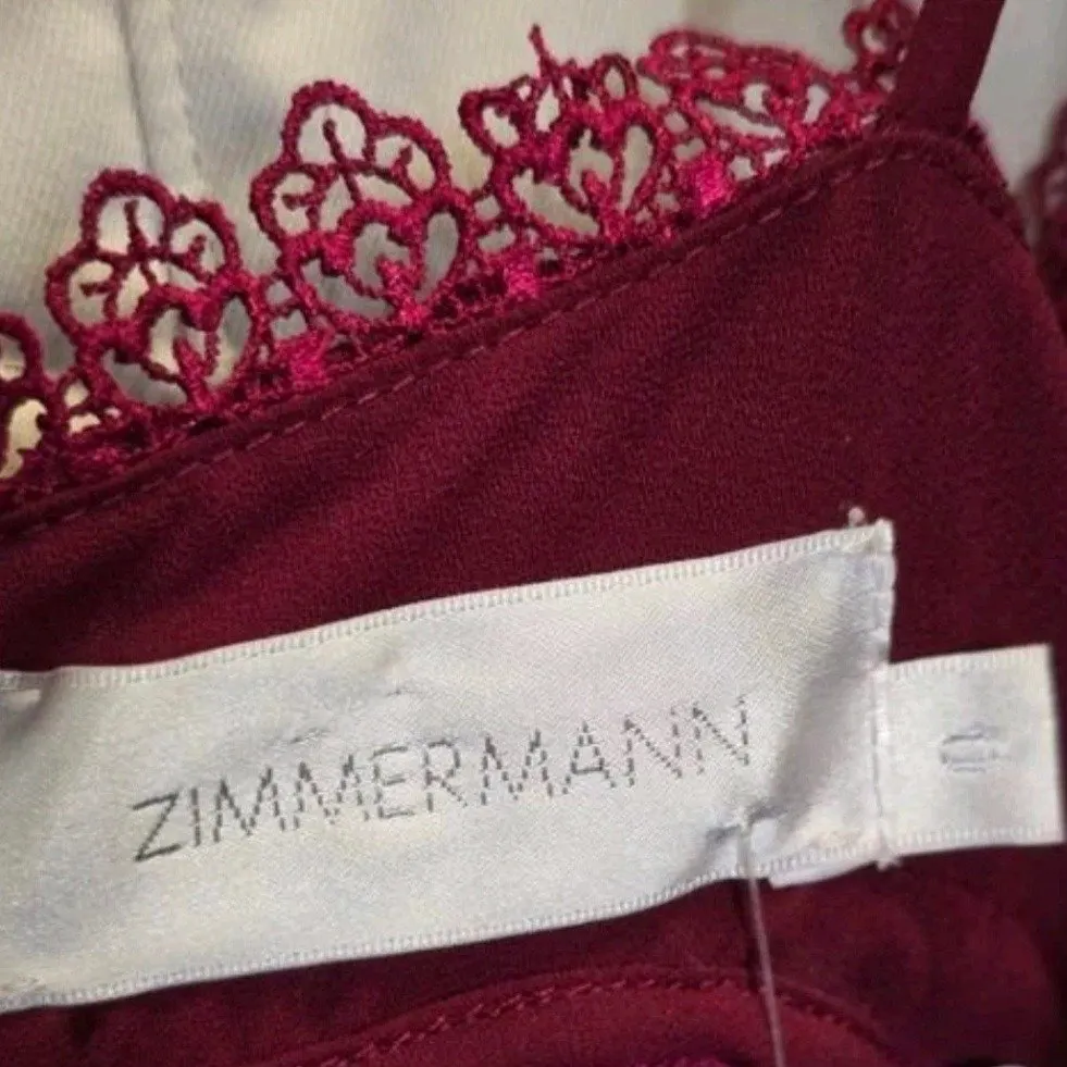 Zimmermann Zimmermann Red dress Burgundy Silk Never worn - Inside View