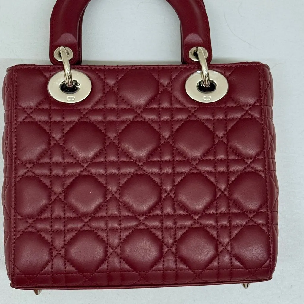 Dior Lady Dior Burgundy Leather Never worn - Back View