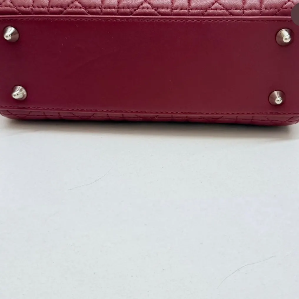 Dior Lady Dior Burgundy Leather Never worn - Inside View