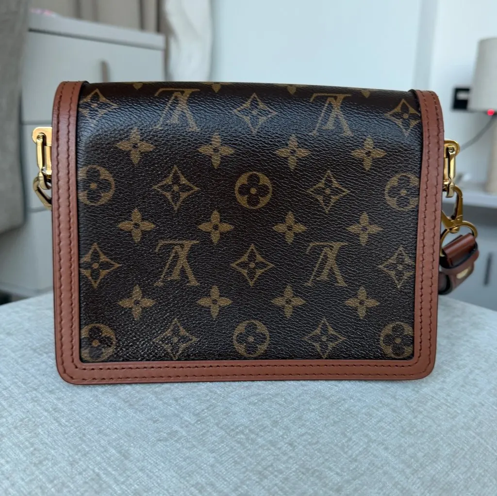 Louis Vuitton Dauphine Mini Bag Brown Leather Good - Back View