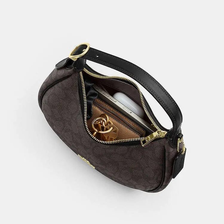 Coach Emily Shoulder Bag Black Canvas Never worn, with tag - Model View