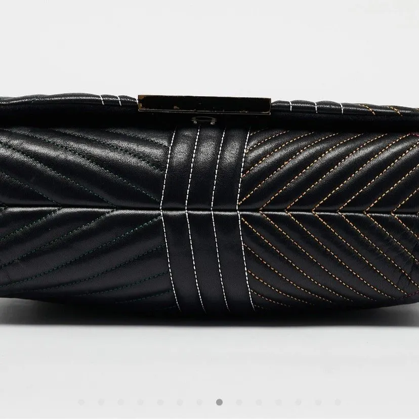Carolina Herrera Leather Black And Pink Daily Use Bag Black Good - Inside View