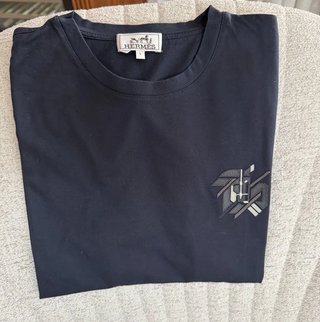 Hermès T Shirt Black Cotton Very good - Back View