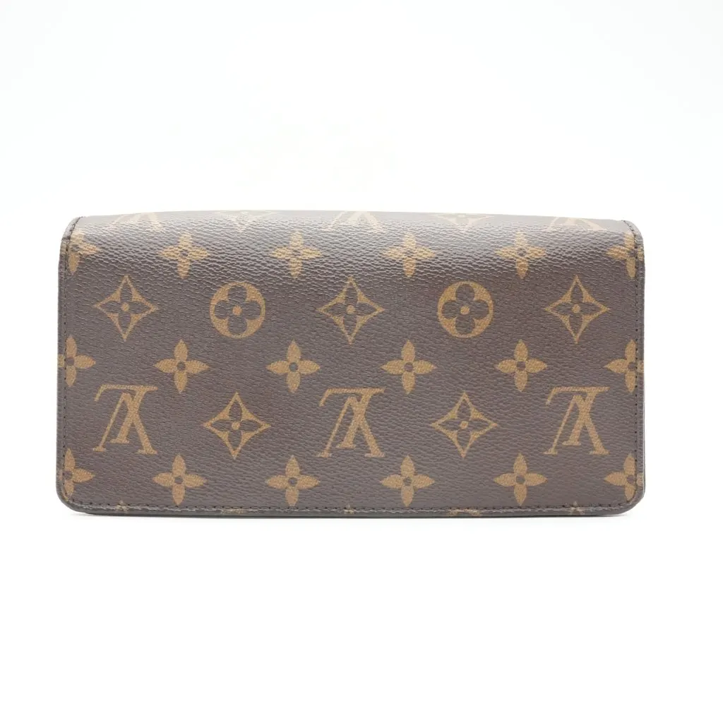 Louis Vuitton Wallet On Chain Lily Brown Canvas Good - Back View