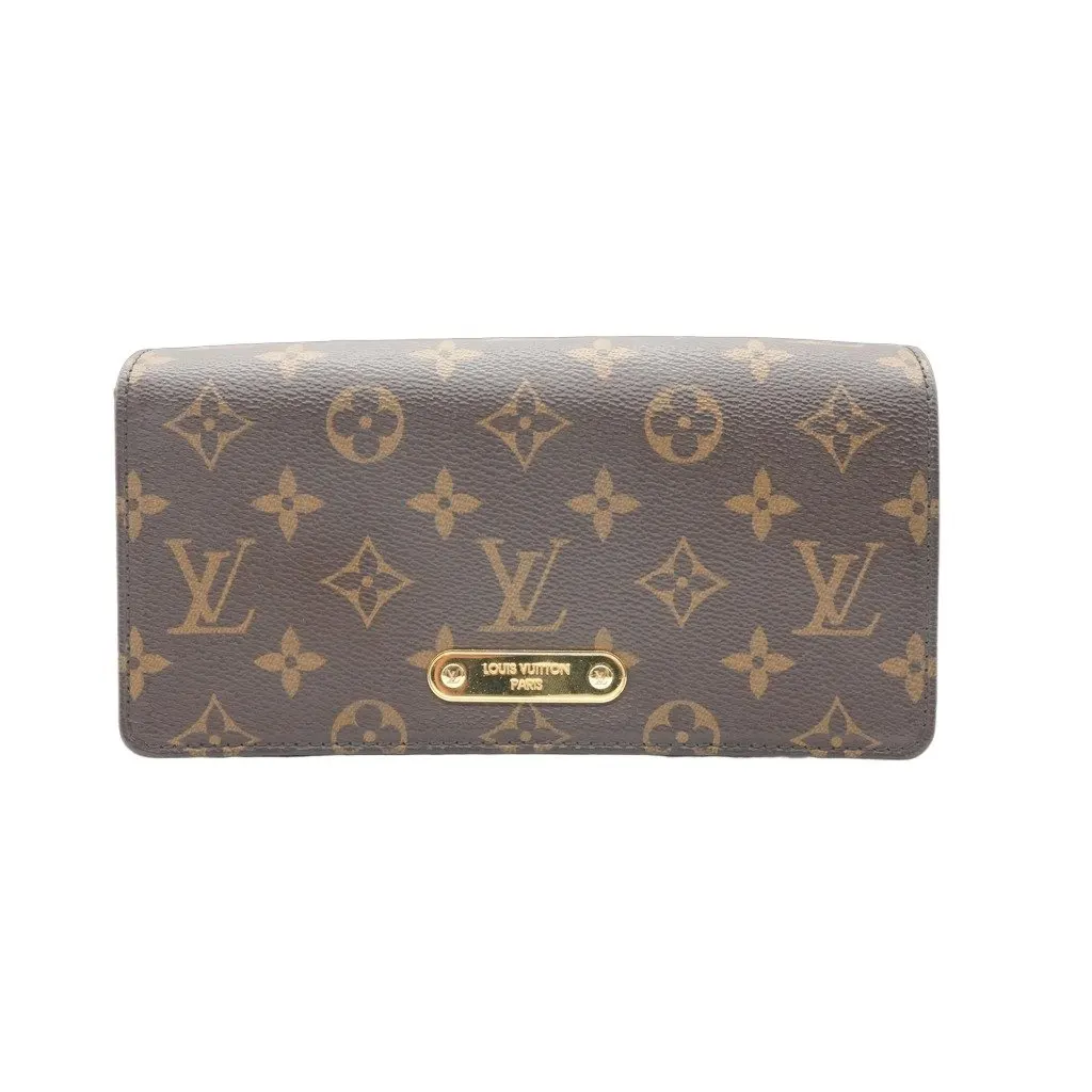 Louis Vuitton Wallet On Chain Lily Brown Canvas Good - Front View
