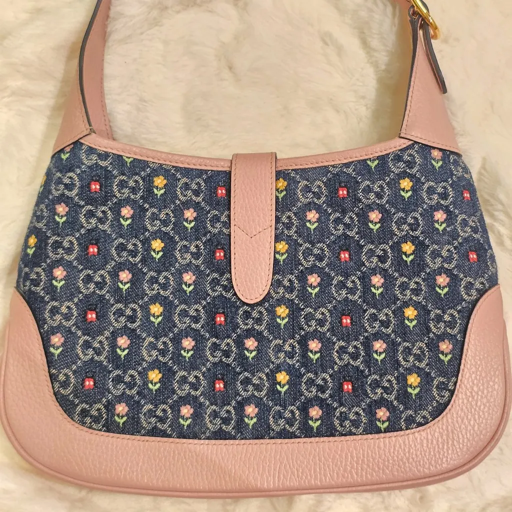Gucci Jackie Pink Denim Never worn - Back View