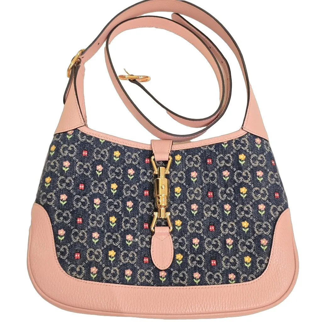 Gucci Jackie Pink Denim Never worn - Front View