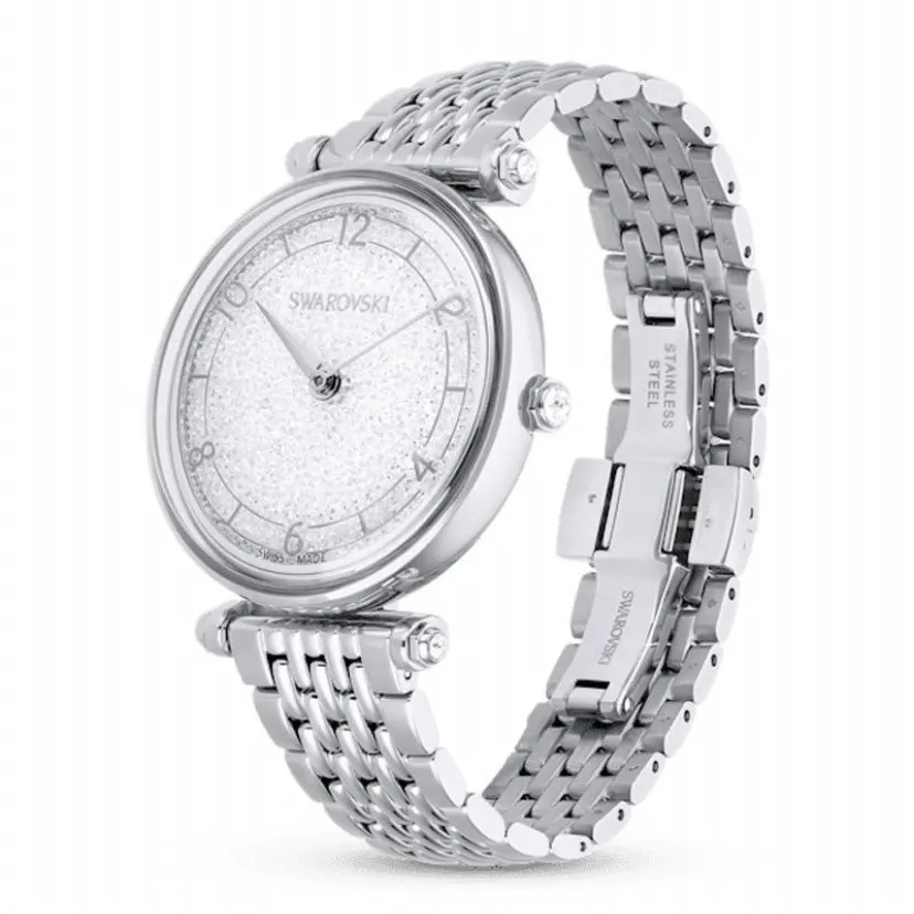 Swarovski Swarovski Crystalline Wonder Quartz Watch with Swarovski Crystals – Silver Silver Never worn, with tag - Model View
