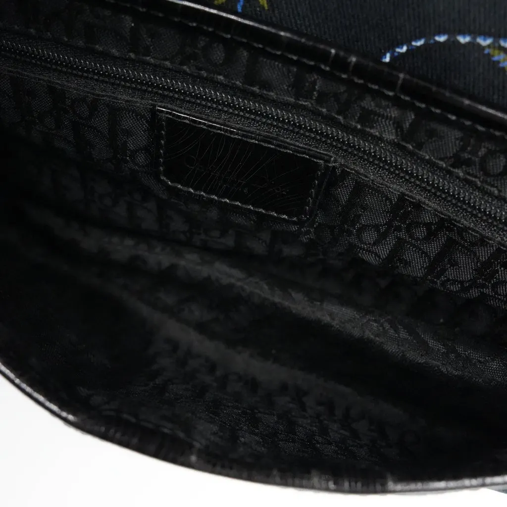 Dior Saddle Bag Floral Motif Canvas MultiColor Canvas Good - Model View