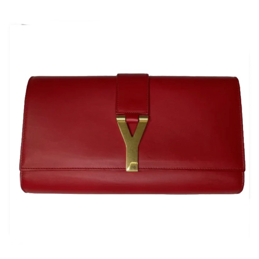 Saint Laurent Y logo flap clutch