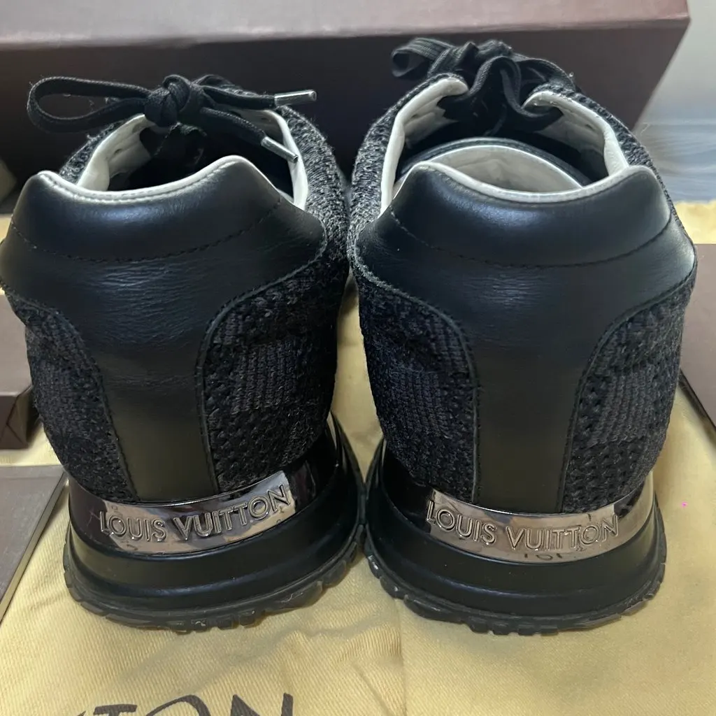 Louis Vuitton Run Away Sneakers crafted in black Damier knit fabric Black Very good - Back View