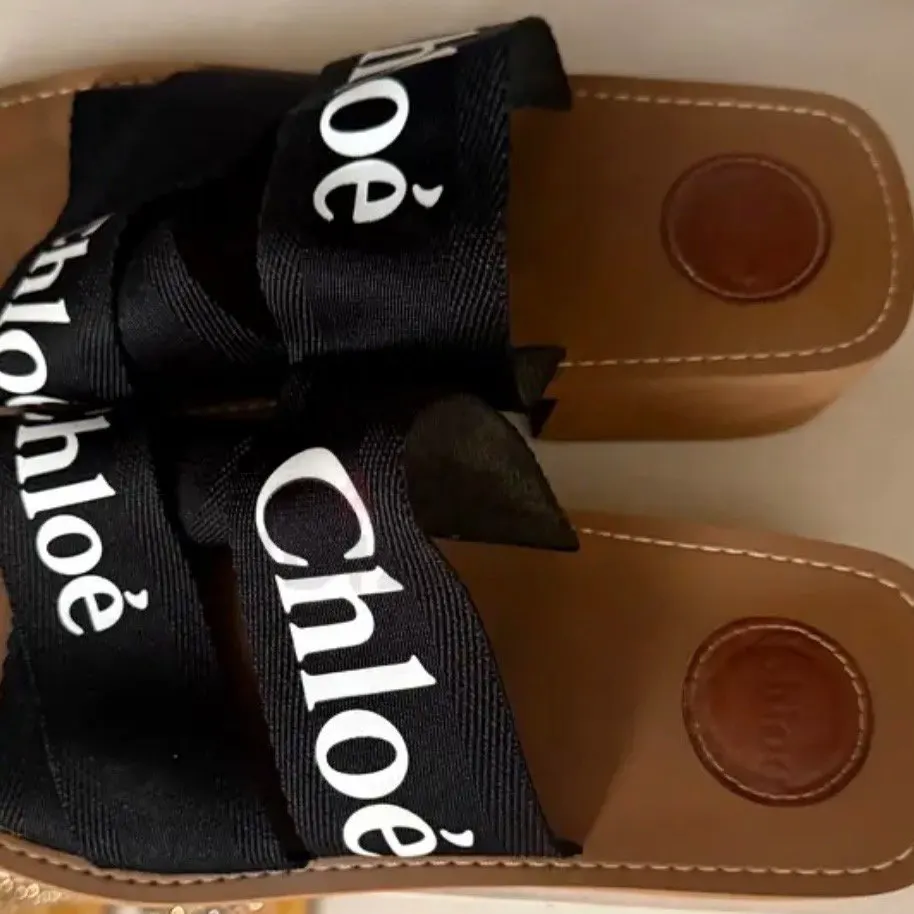 Chloé sandal shoes Black Canvas Very good - Back View