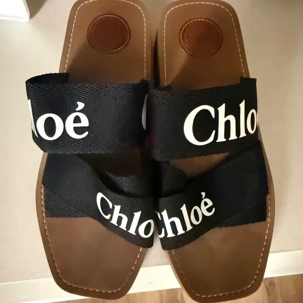 Chloé sandal shoes Black Canvas Very good - Inside View