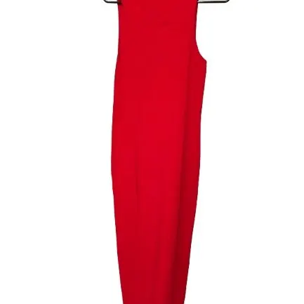 Givenchy Givenchy Red Ribbed Maxi Dress Red Cotton Very good - Back View